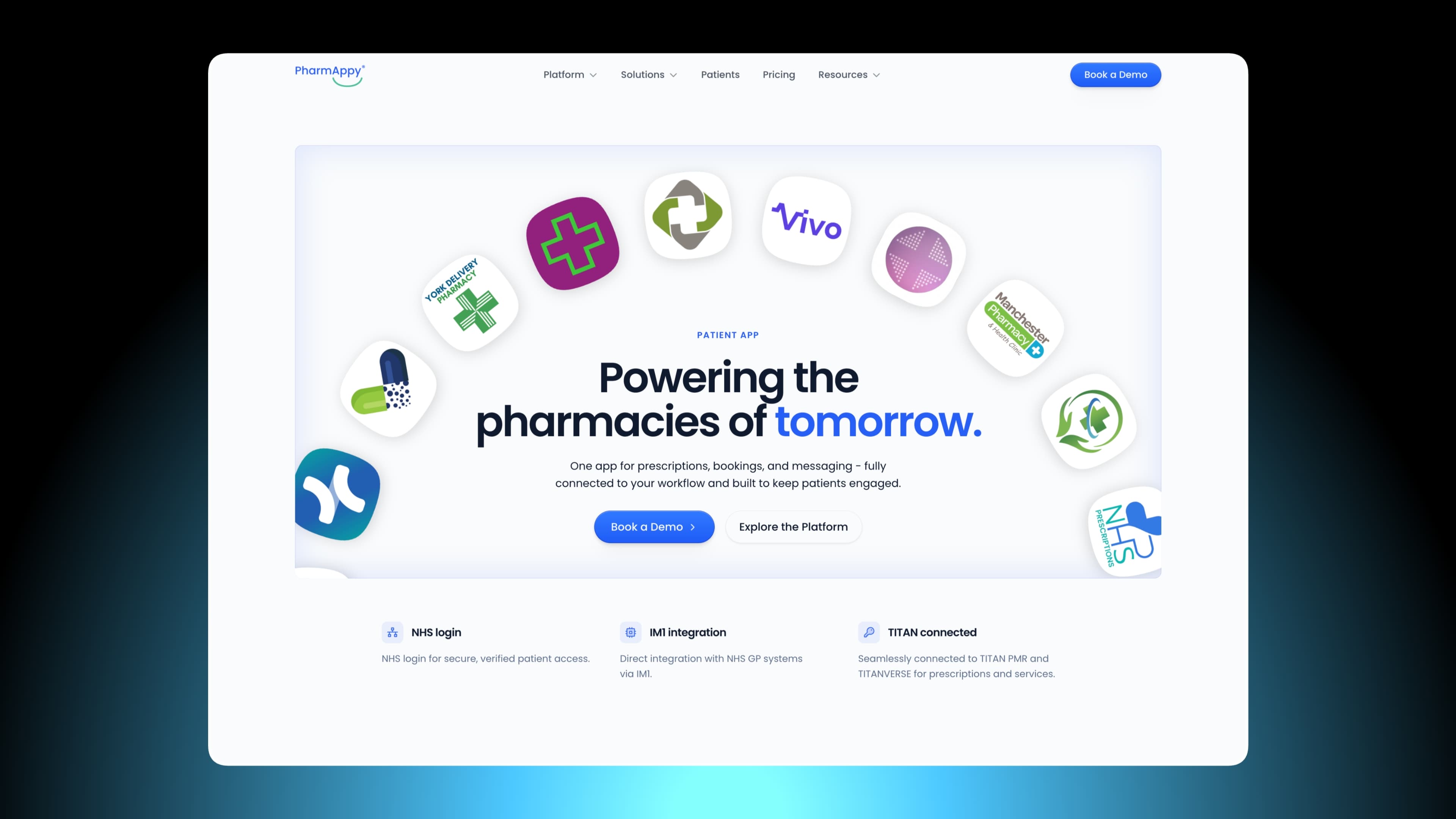 PharmAppy website redesign hero section