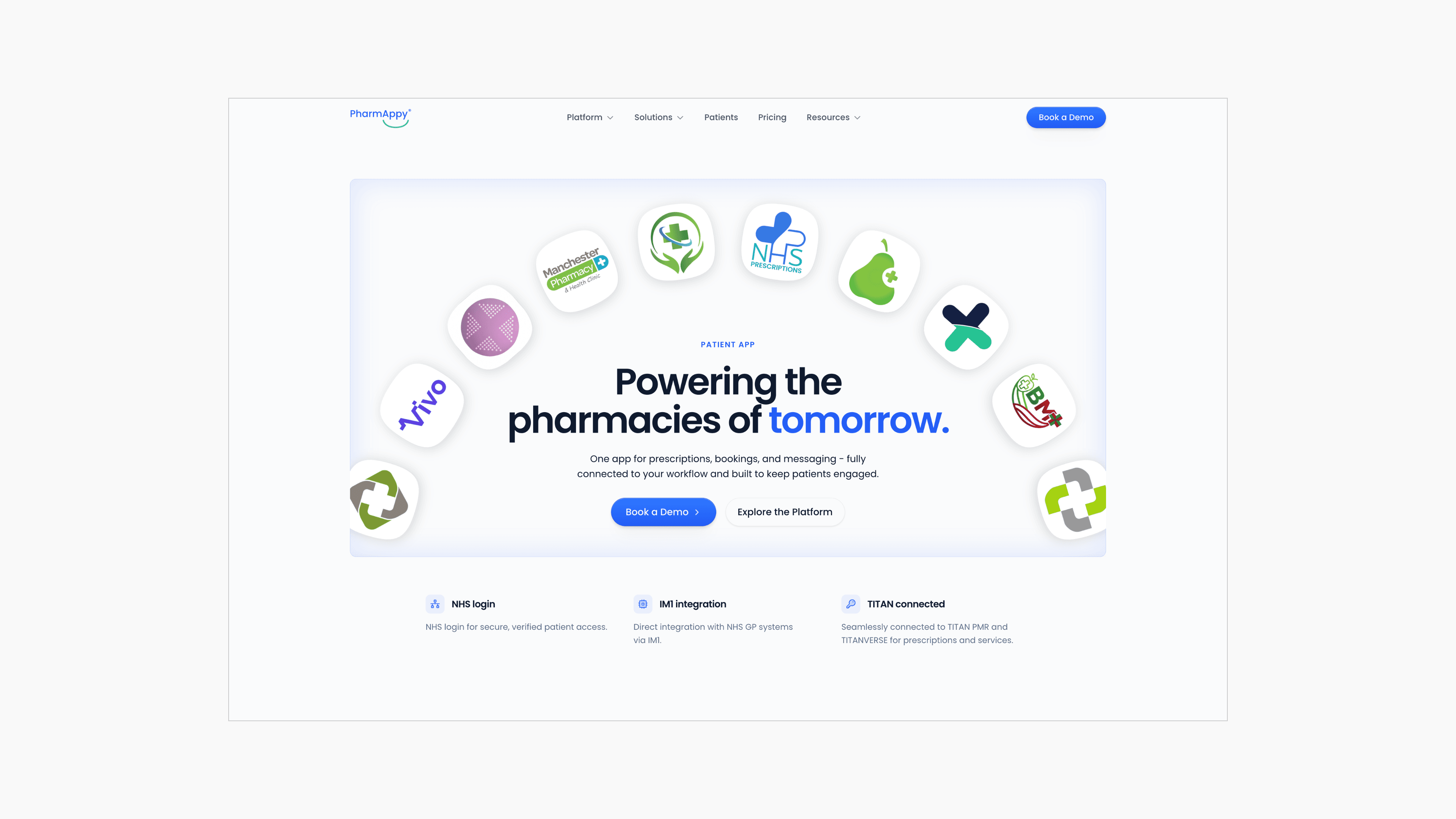 PharmAppy website redesign hero section