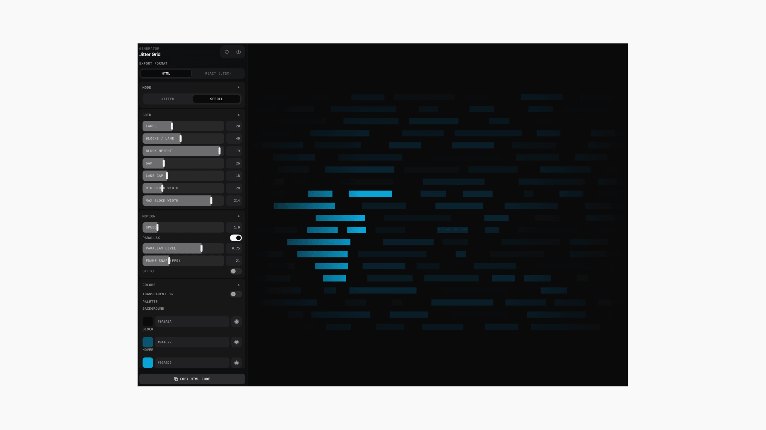 Jitter Grid Generator tool