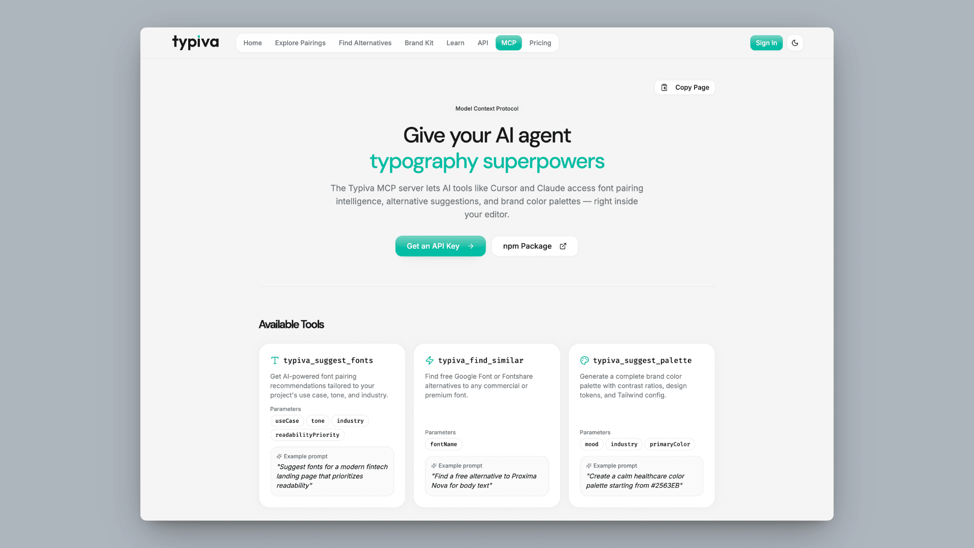Typiva MCP, light theme