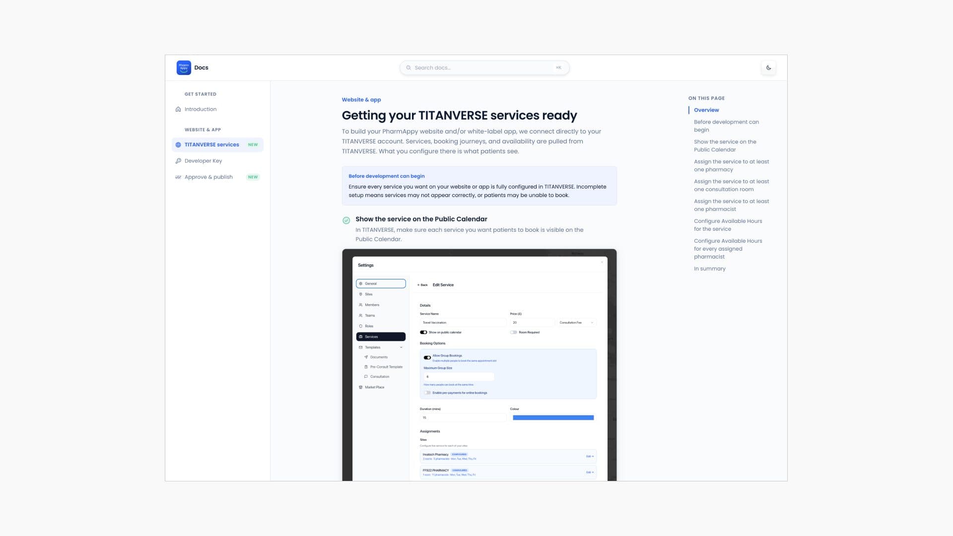 PharmAppy customer documentation site — a clean, guided help centre linked from the main website